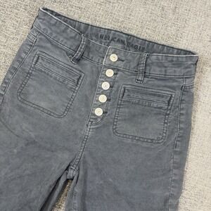 American Eagle Pants Womens Sz 2 (27x31) Button Fly High Rise Flare Corduroy Y2K